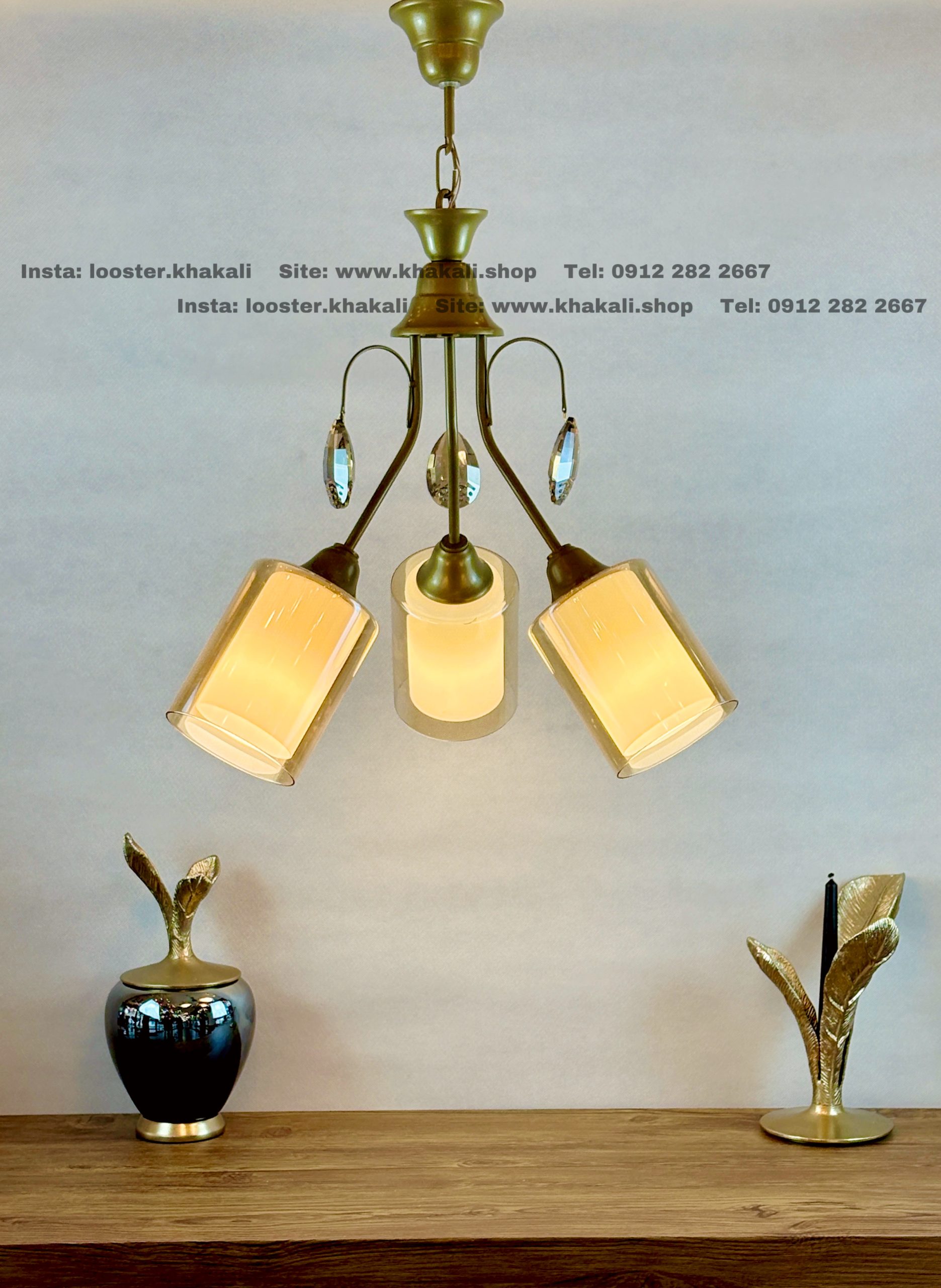 خرد لوستر شه شعله حباب دار رنگ مشکی