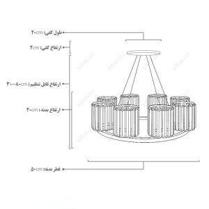 لوستر نادیا هشت شعله