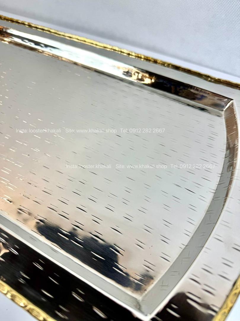 سینی پایه دار استیل برنج