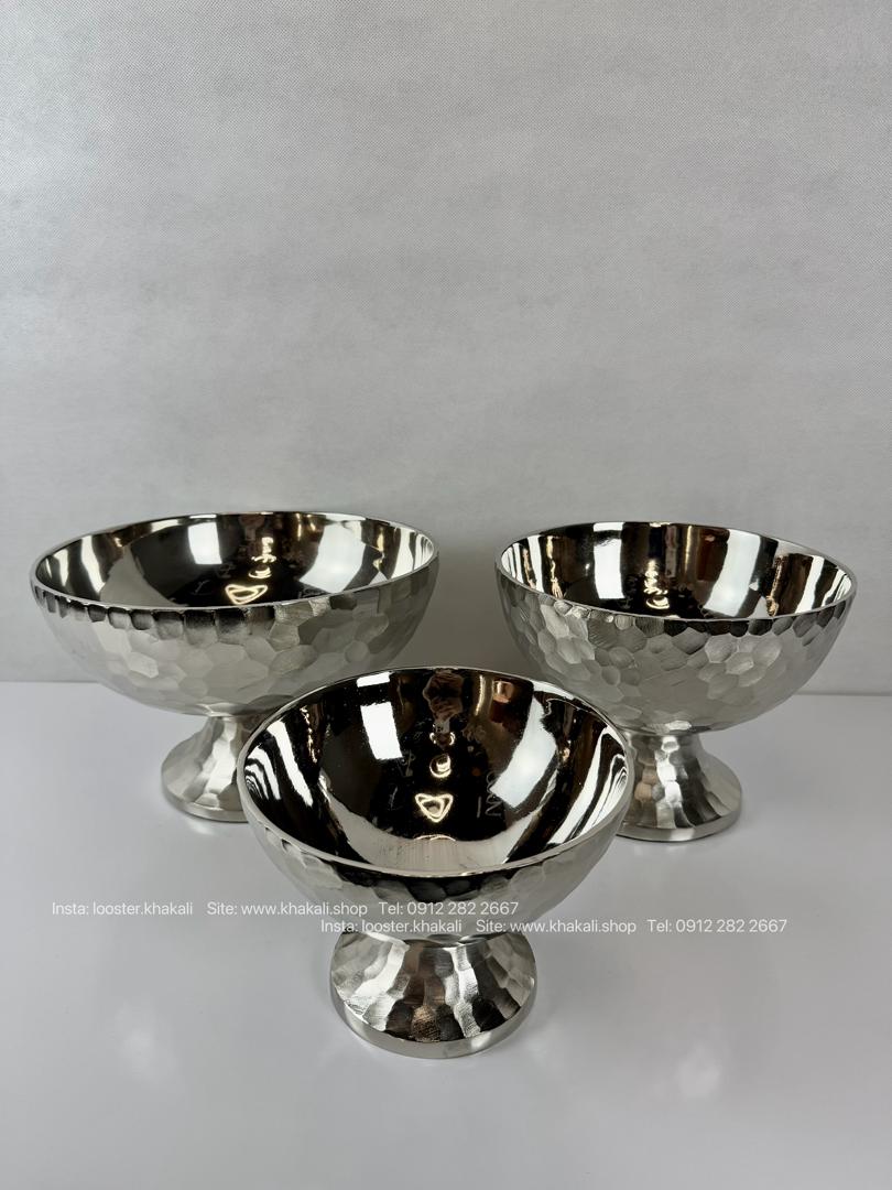 میوه خوری پایه دار سه سایز آلومینیومی