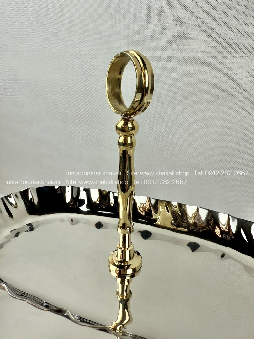 شیرینی خوری دو طبقه استیل برنج وارداتی هندی