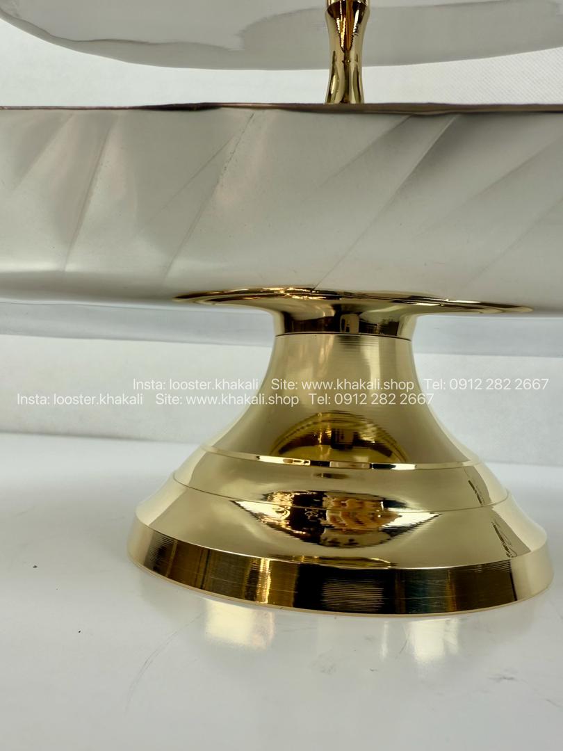 شیرینی خوری دو طبقه استیل برنج وارداتی هندی