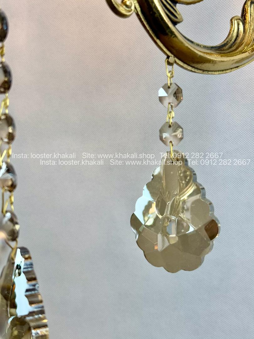 لوستر کلاسیک 6 شاخه برنز کرم ماهور