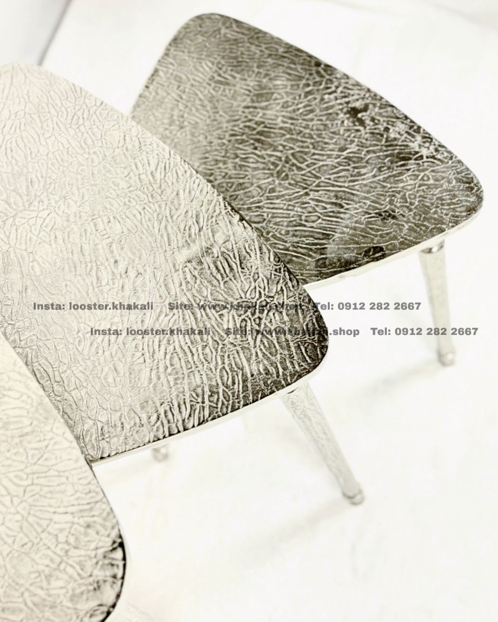 میز عسلی الومینیومی سه تیکه