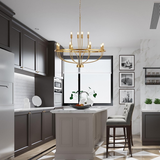 لوستر نئوکلاسیک طلایی برای آشپزخانه