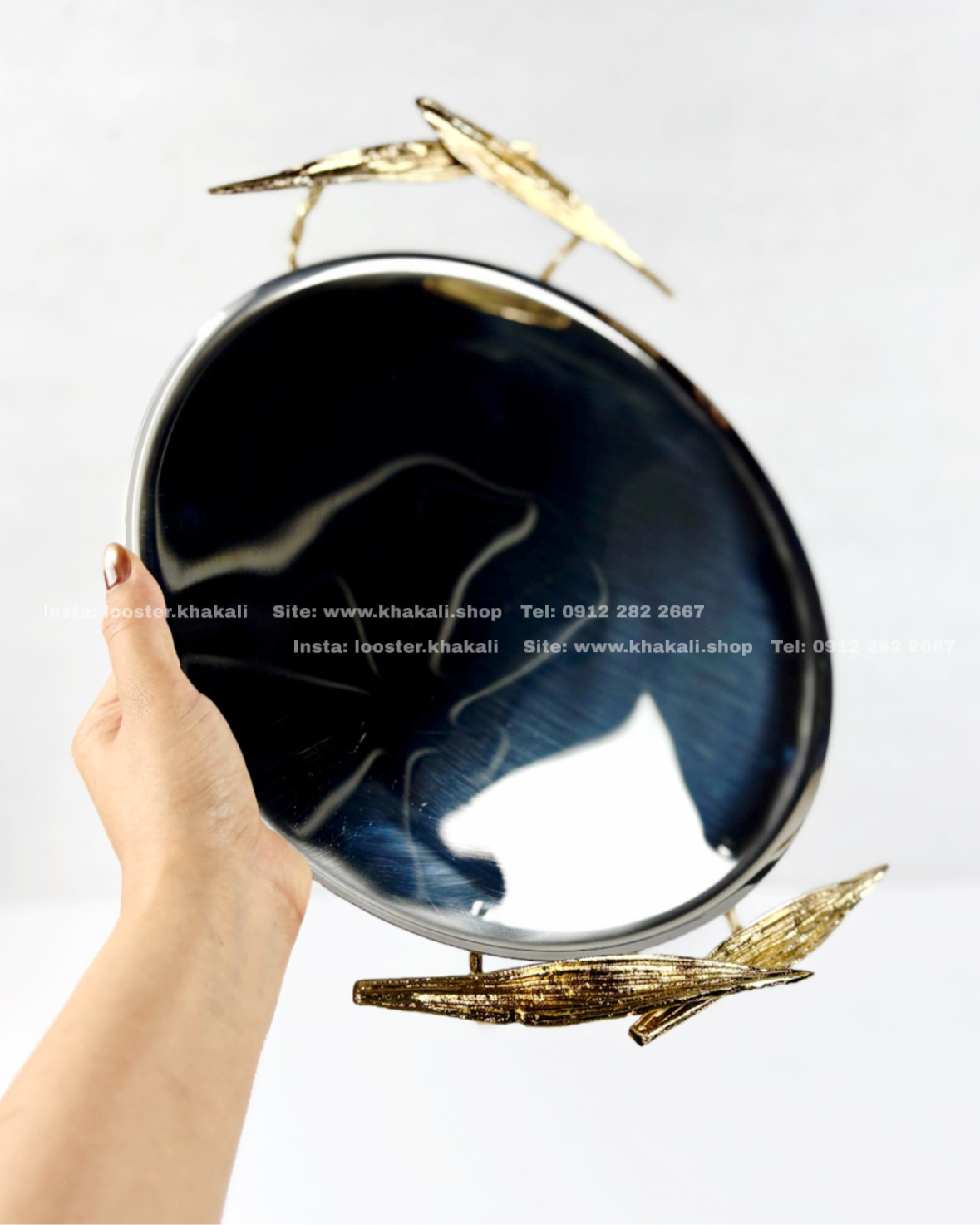 Alternative view of سینی گرد استیل برنج شیپوری