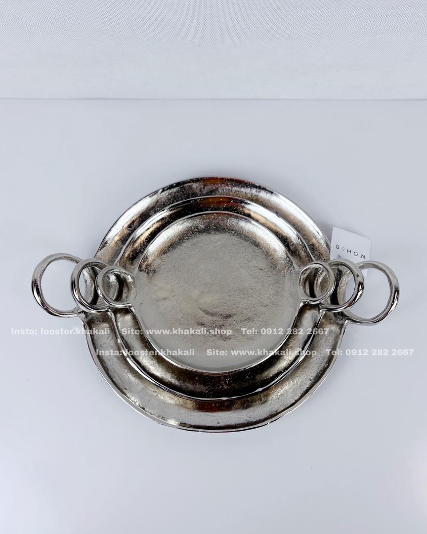 Alternative view of سینی آلومینیومی گرد دسته حلقه ای 3 سایز