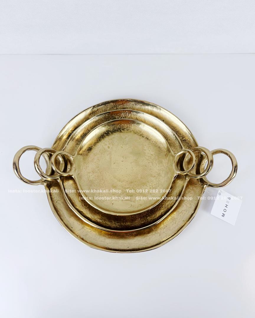 سینی آلومینیومی گرد دسته حلقه ای 3 سایز