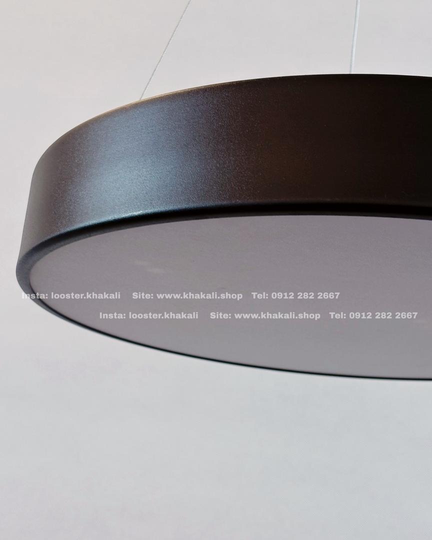 خرید قسطی لوستر LED آویز گرد مشکی